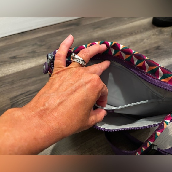 Kipling Multicolor belt Bag with Purple Strap travel summer vacation convenient - Picture 8 of 15